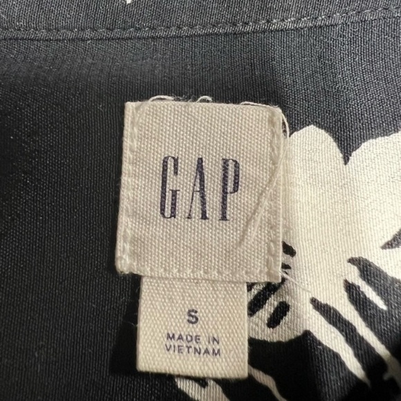 Gap Black|White Floral Perfect Maxi Shirtdress Size Small - Picture 3 of 5